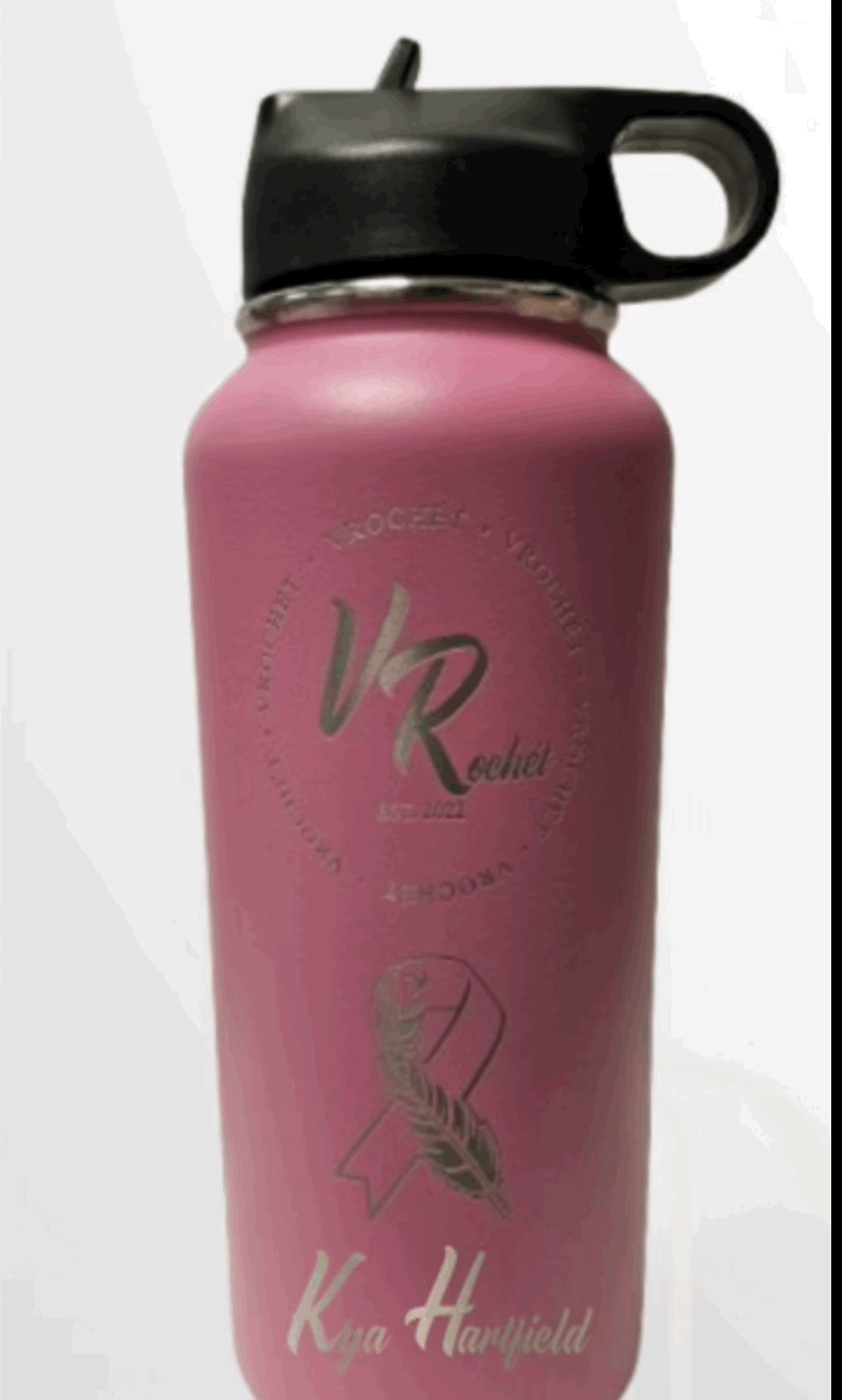 Reusable Pink Ribbon Bottle – 32oz Cancer Awareness