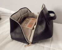 Portable Vegan Leather Open Flat Makeup Bag