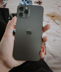Buyer’s photo: back of a graphite iPhone 12 Pro, held in hand