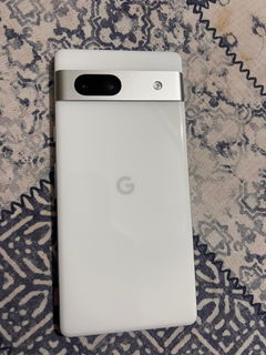 Buyer’s photo: back of a white Pixel 7a