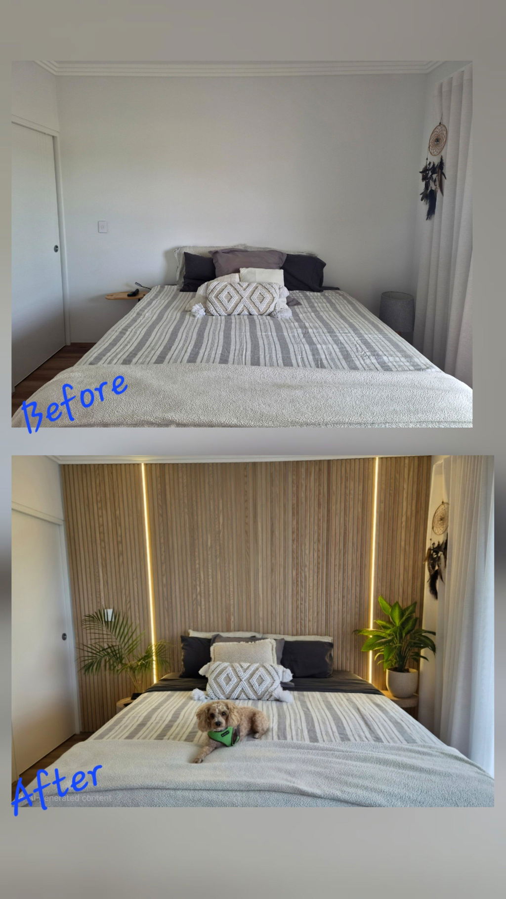 Washed Oak (with White Felt) Wall Panel