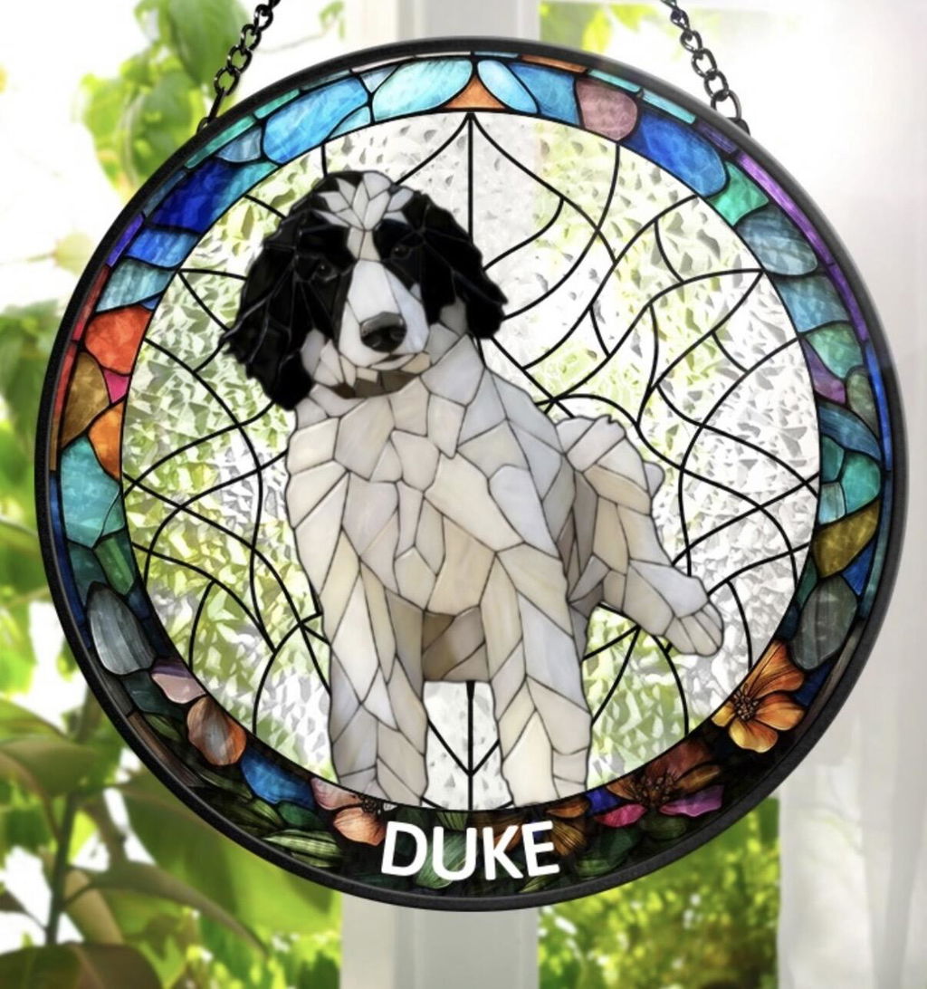 The stained glass picture turned out to be absolutely beautiful. The person that received. It was so impressed. We now use it as a present for our clients pets when they pass it's amazing!!!