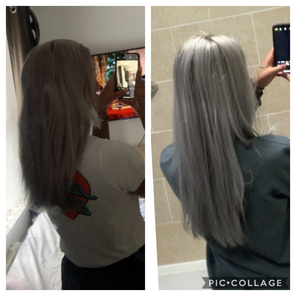 Shampoo for damaged hair results: customer photo shared by Alix