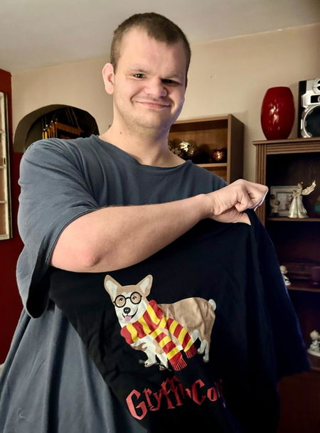 Customer photo from a review of Gryffincorgi T-Shirt