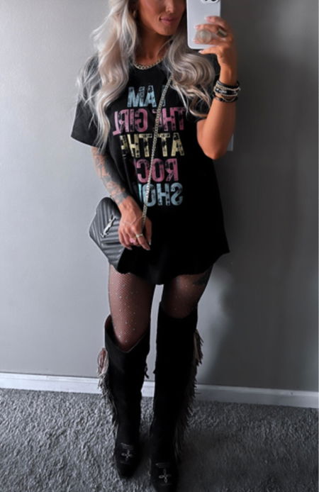 Customer photo from a review of Girl at the Rock Show T-Shirt