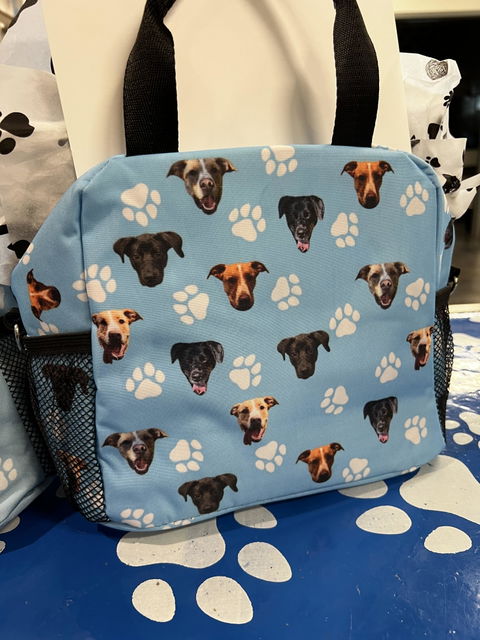 Custom Pet Face 300D Polyester Shoulder Lunch Bag