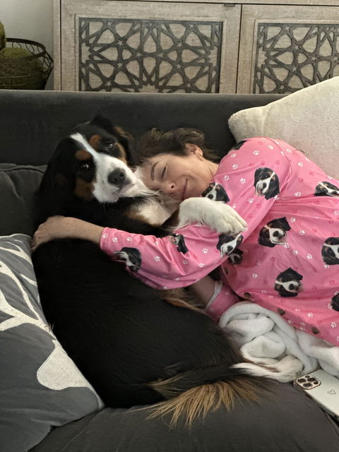 Personalized Pet Pajamas Pink Paws Women's Short Sleeve Pajama Set