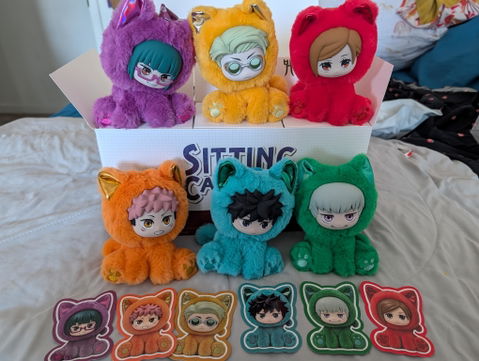 Jujutsu Kaisen Sitting Cat Party Series Plush Pendant Blind Box