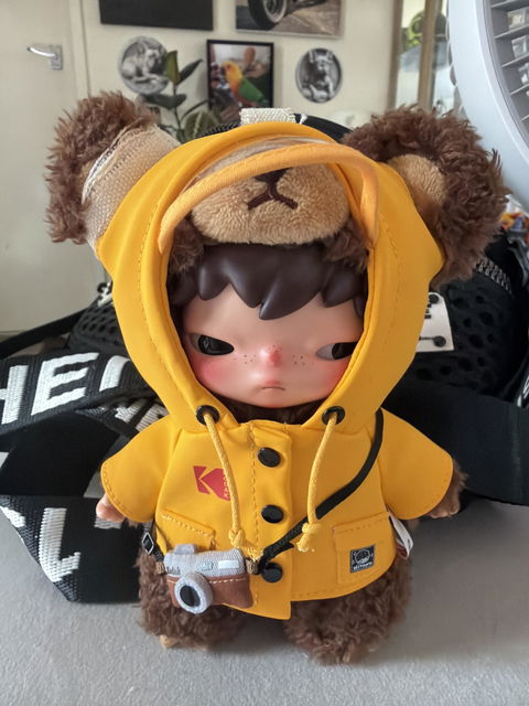 POP MART Hirono × Kodak Little Bear Vinyl Plush Pendant Hanging Card