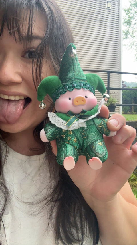 LuLu The Piggy Triangel PVC Face Plush Keychain Blind Box