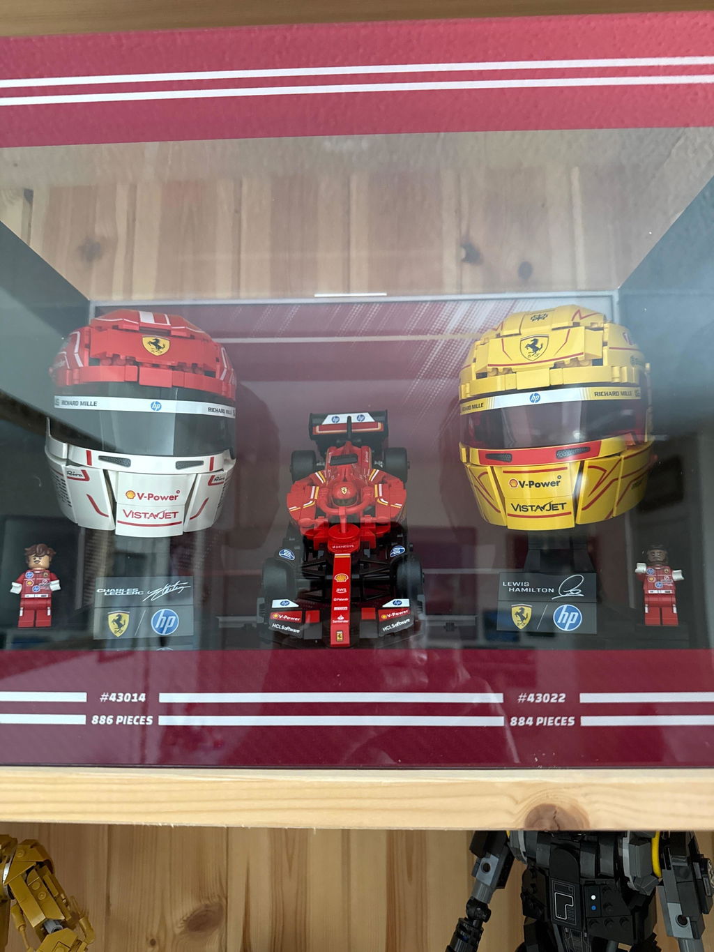 Limited Edition Display Case for LEGO® Editions: Scuderia Ferrari HP Lewis Hamilton (43022) & Charles Leclerc Helmets (43014)