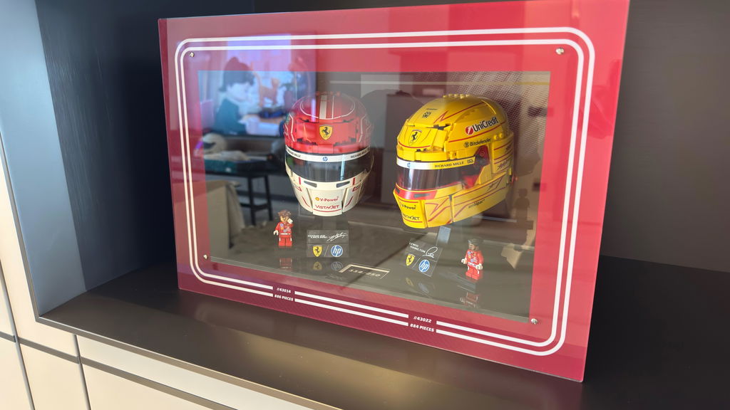 Limited Edition Display Case for LEGO® Editions: Scuderia Ferrari HP Lewis Hamilton (43022) & Charles Leclerc Helmets (43014)
