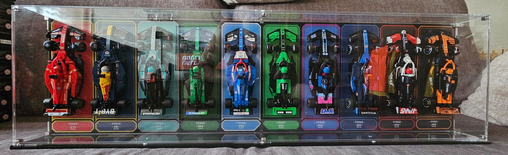 Wall Mountable Display Case for 10 x LEGO® Speed Champions: Formula 1 Range