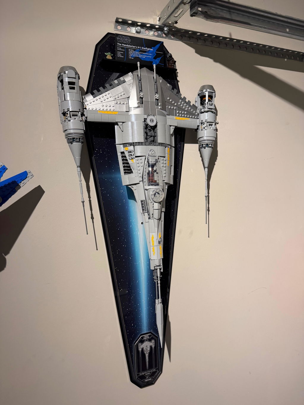 Wall Mounted Display Stand for LEGO® Star Wars™ The Mandalorian's N-1 Starfighter™ (75442)