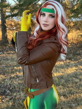 X-Men Rogue White Auburn Mixed Wavy Lace Front Synthetic Wig LF1703