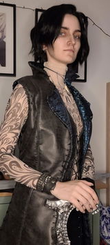 Lies of P Jet Black Wavy Lace Front Synthetic Men's Wig LF8059