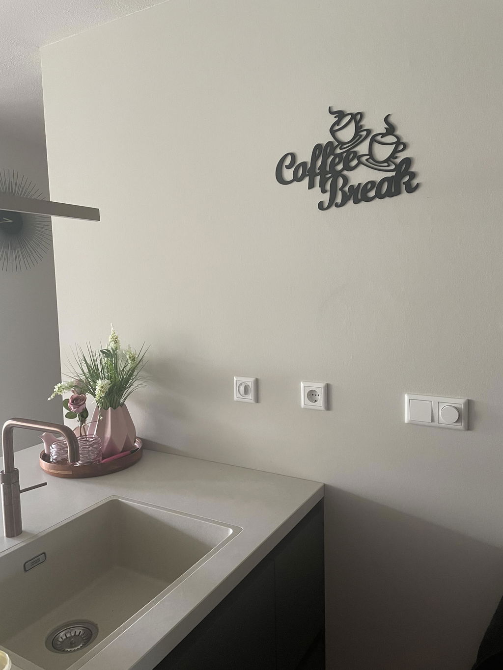 Houten wanddecoratie - Coffee break - Koffie