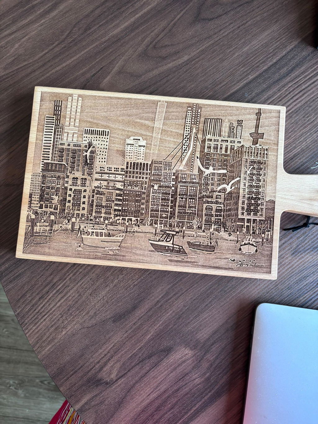 Borrelplank met gegraveerde foto