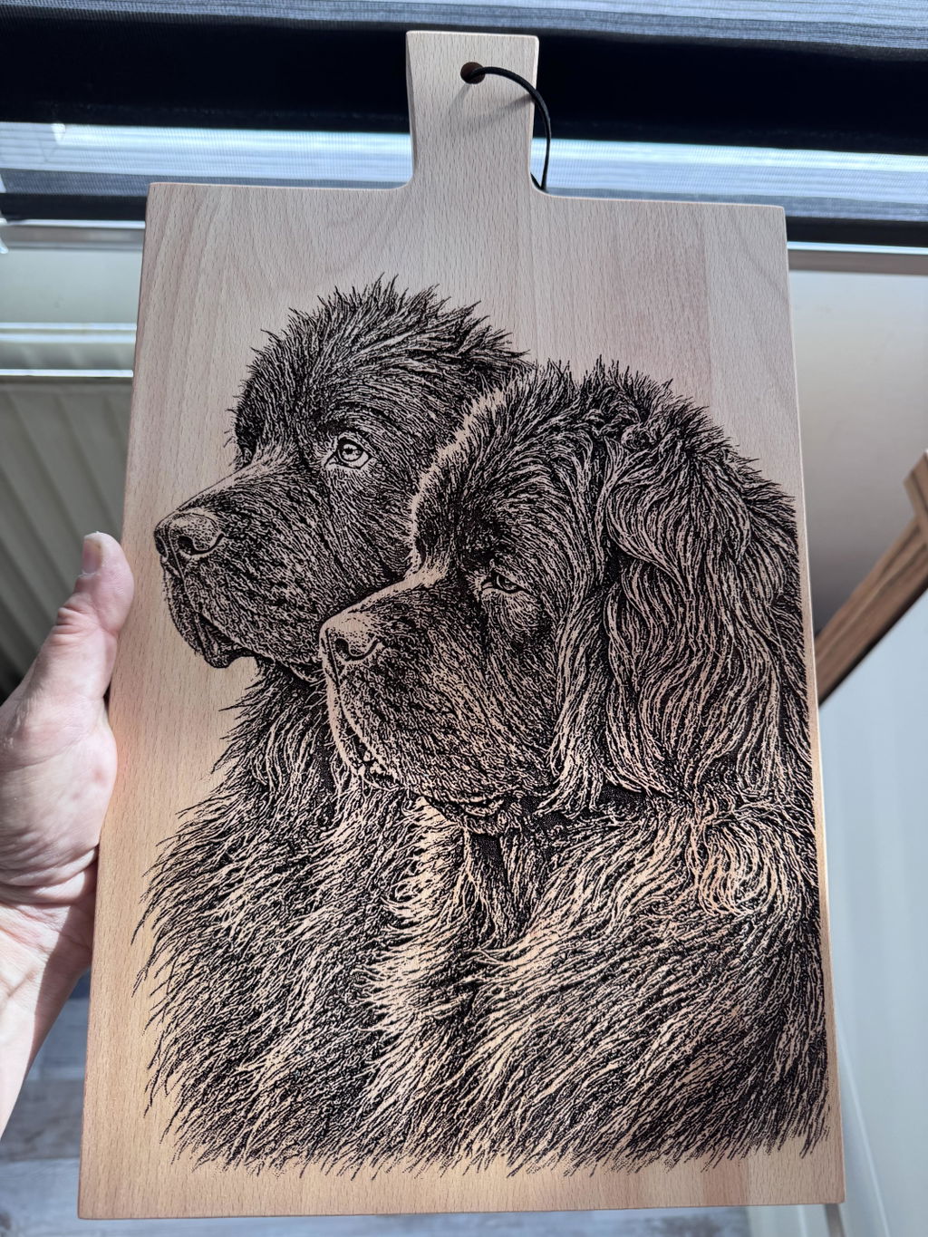 Borrelplank met gegraveerde foto