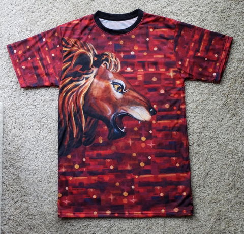 Carousel Lion Painting Adult Unisex AOP Short Sleeve T-Shirt