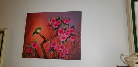 Hummingbird Sunset Canvas Print