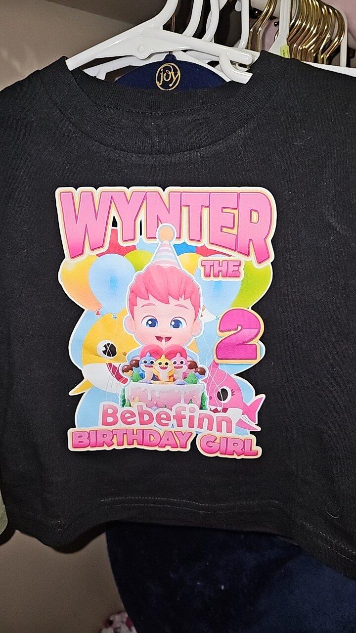 Bebefinn Birthday Girl Family Party Shirts, Baby Shark birthday girl shirt