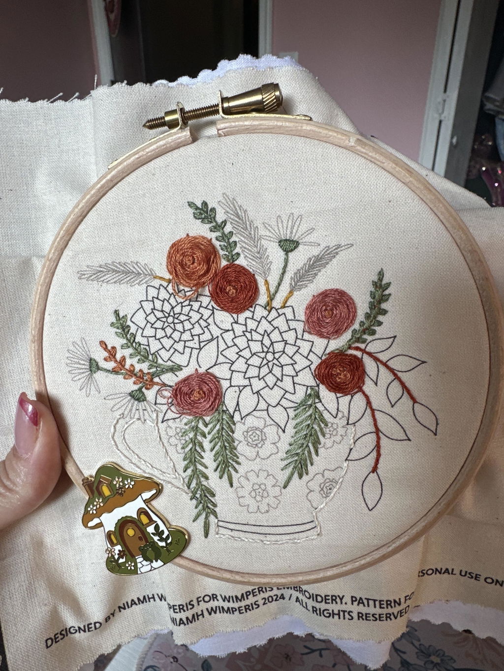 Floral Teacup Embroidery Kit