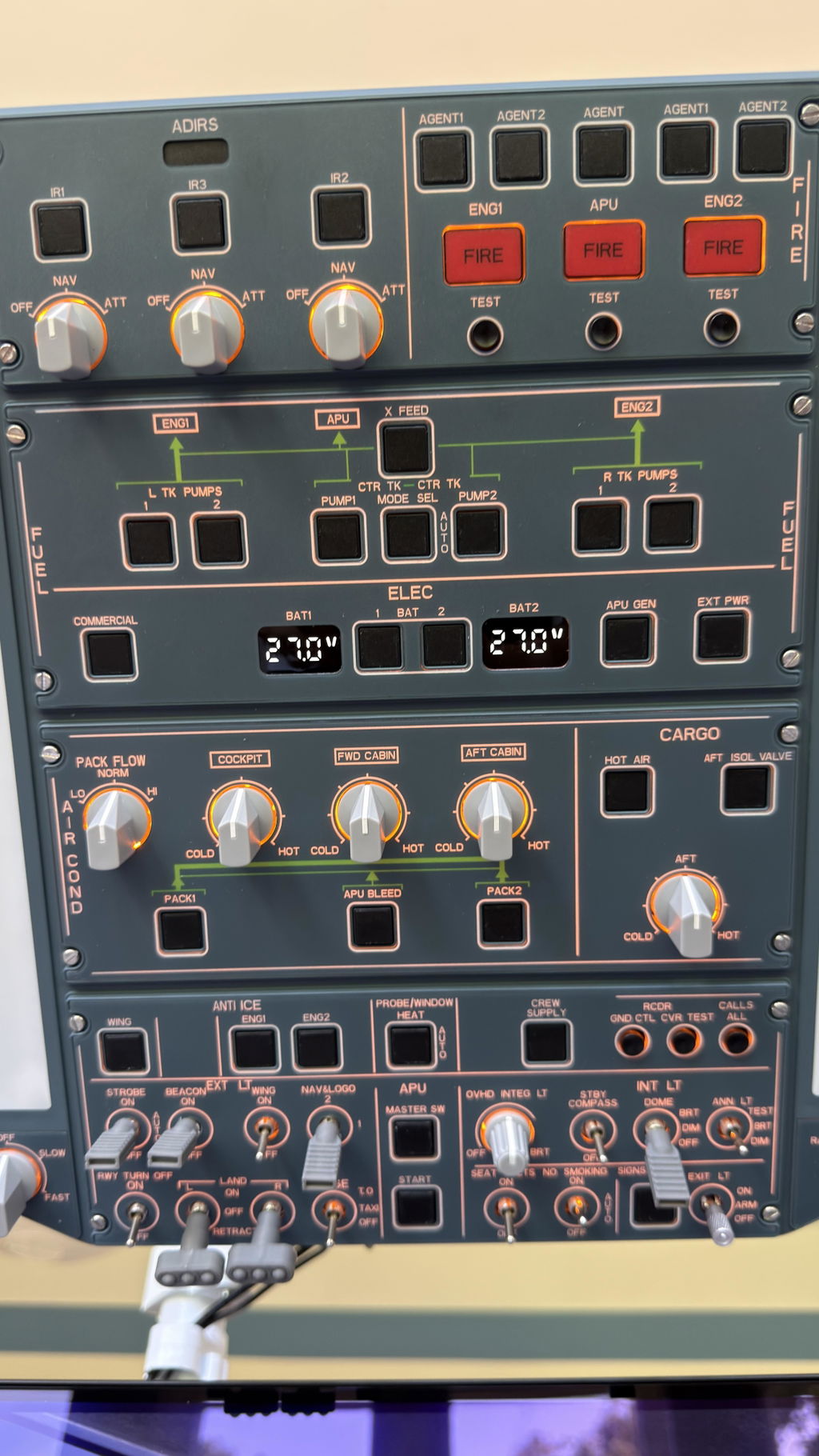 WINGFLEX A320 Overhead Panel for Home Cockpit Simulator