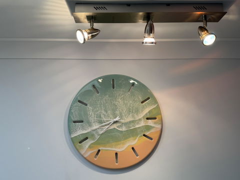 Large 50cm Resin Beach Wall Clock- SUNSET