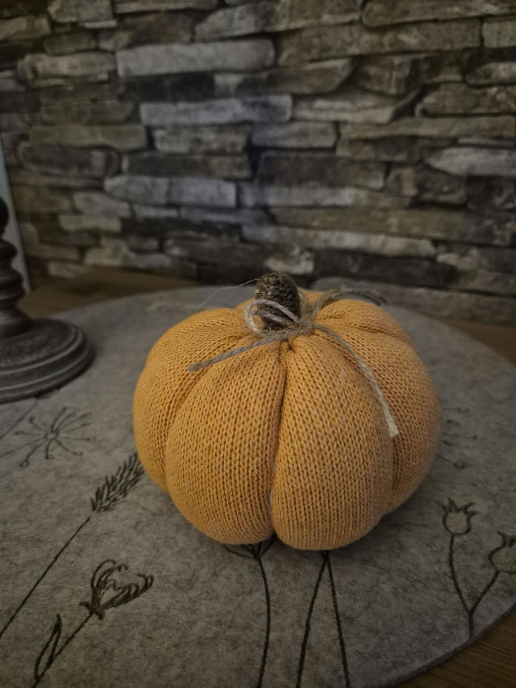 Deko Kürbis „Mabel“ Stoff Orange 12cm