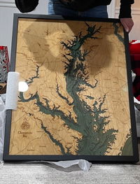 Customer photo from Lori's review of Chesapeake Bay 3-D Nautical Wood Chart, Large, 24.5" x 31"