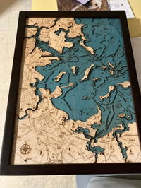 Customer photo from Katherine A.'s review of Boston Harbor 3-D Nautical Wood Chart, Small, 12" x 16"