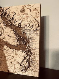 Customer photo from Molly H.'s review of Salish Sea Cork Map, 8" x 10"