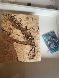 Customer photo from Erin M.'s review of Salish Sea Cork Map, 8" x 10"
