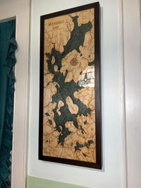 Customer photo from Ashley B.'s review of Moosehead Lake, Maine 3-D Nautical Wood Chart, Medium, 13.5" x 31"