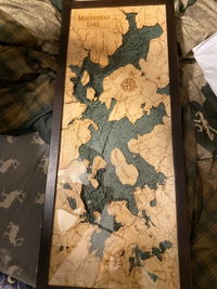 Customer photo from Gerran's review of Moosehead Lake, Maine 3-D Nautical Wood Chart, Medium, 13.5" x 31"