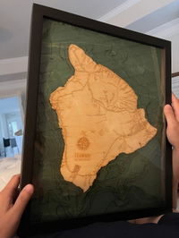 Customer photo from Tracy's review of Hawaii (The Big Island) 3-D Nautical Wood Chart, Small, 16" x 20"