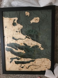Customer photo from Anonymous's review of Grand Traverse Bay 3-D Nautical Wood Chart, Small, 16" x 20"