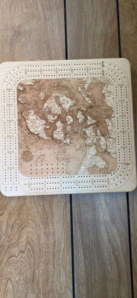 Customer photo from Vicki W.'s review of San Juan Islands Cribbage Board