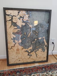 Customer photo from Kaelyn's review of Boston Harbor, Massachusetts 3-D Nautical Wood Chart, Large, 24.5" x 31"