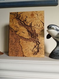 Customer photo from Chris's review of Salish Sea Cork Map, 8" x 10"
