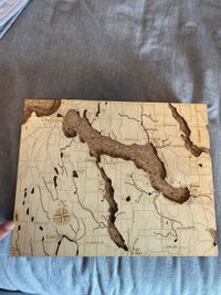 Customer photo from Ruthie's review of Lake Charlevoix Cork Map, 8" x 10"