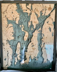 Customer photo from Ashley B.'s review of Narragansett / Newport, Rhode Island 3-D Nautical Wood Chart, Large, 24.5" x 31"