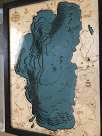Customer photo from Jade G.'s review of Lake Tahoe 3-D Nautical Wood Chart, Small, 12" x 16"