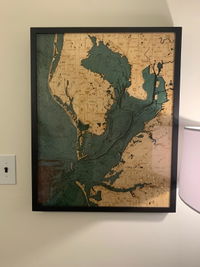 Customer photo from Philip T.'s review of Tampa Bay, Florida 3-D Nautical Wood Chart, Large, 24.5" x 31"