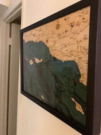 Customer photo from Philip T.'s review of Santa Barbara/Channel Islands 3-D Nautical Wood Chart, Small, 16" x 20"