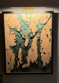 Customer photo from Marie S.'s review of Narragansett / Newport, Rhode Island 3-D Nautical Wood Chart, Large, 24.5" x 31"
