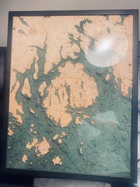 Customer photo from kevin D.'s review of Bar Harbor / Mount Desert Island, Maine 3-D Nautical Wood Chart, Large, 24.5" x 31"