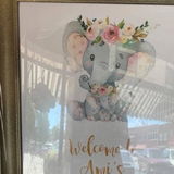 Elephant Girl Baby Shower Welcome Sign