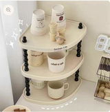 Creamy Corner Shelf Rack | Desktop & Bathroom Storage